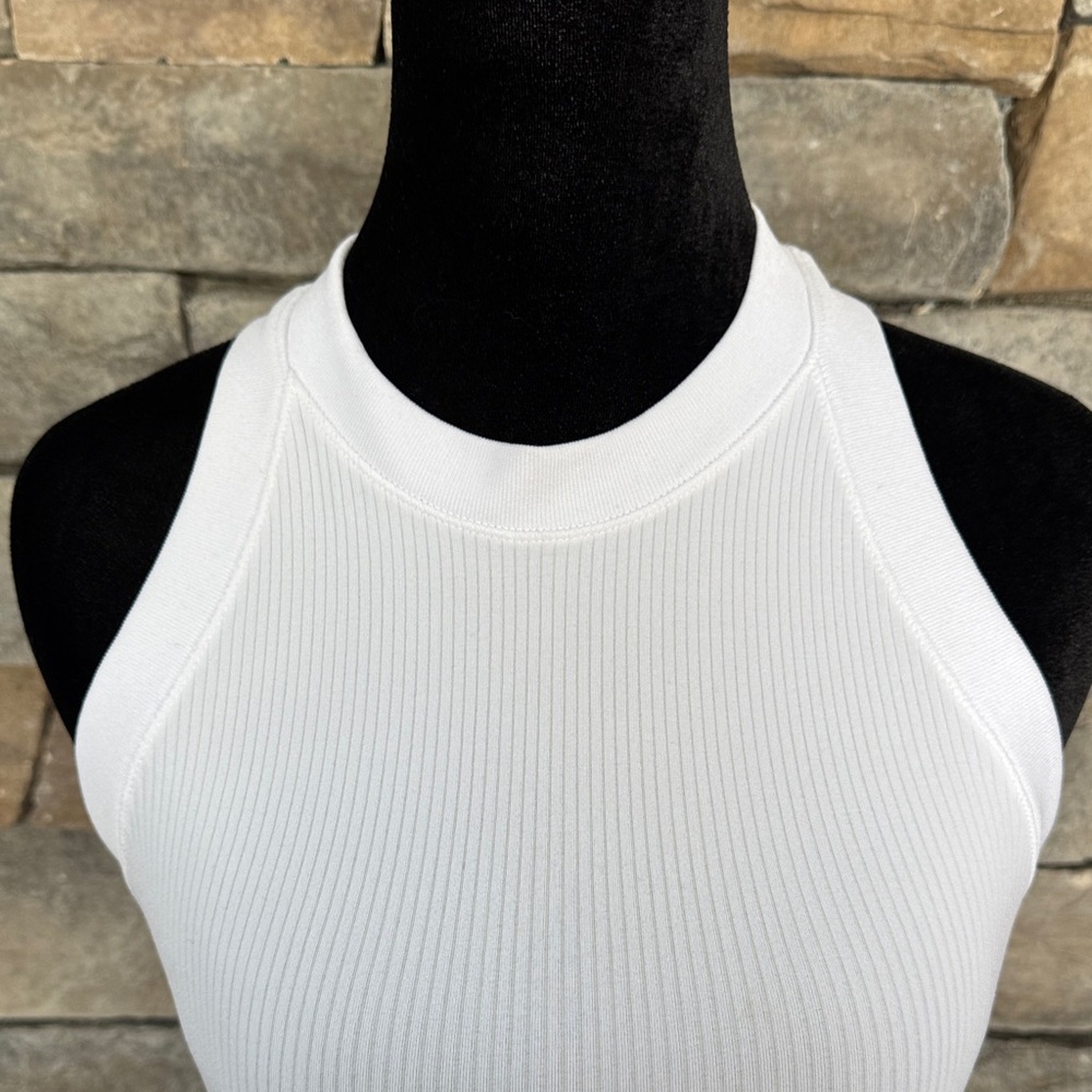 NWT - ATHLETA - White Ribbed RENEW Racerback Tank - Picture 5 of 8
